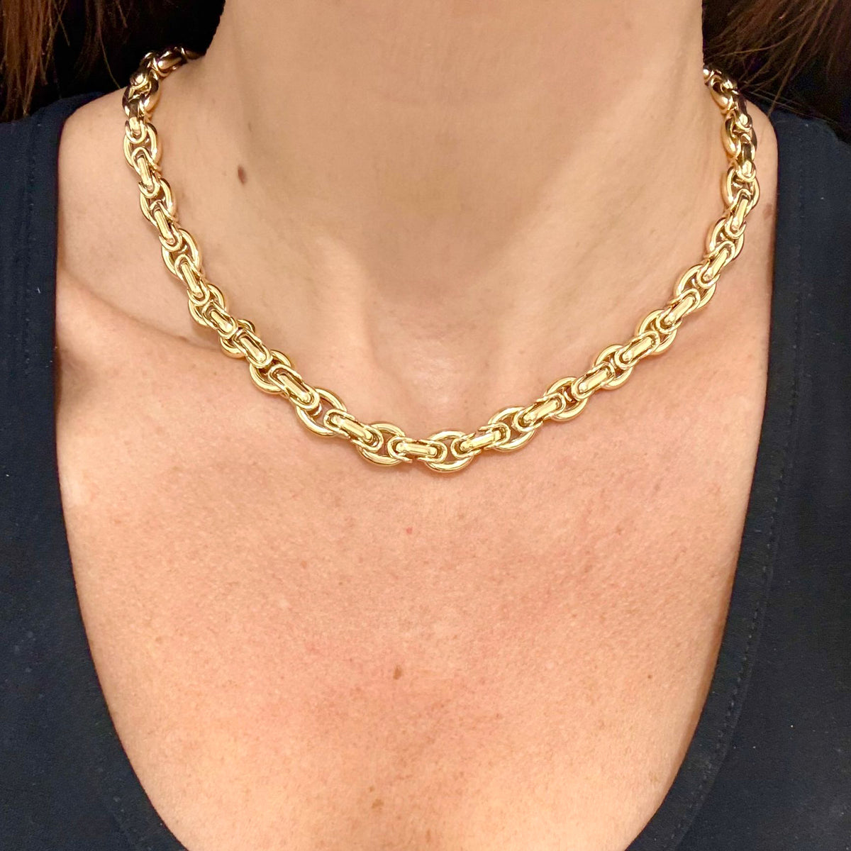 Collana in Oro Giallo 18KT a Maglie Intrecciate – Made in Italy