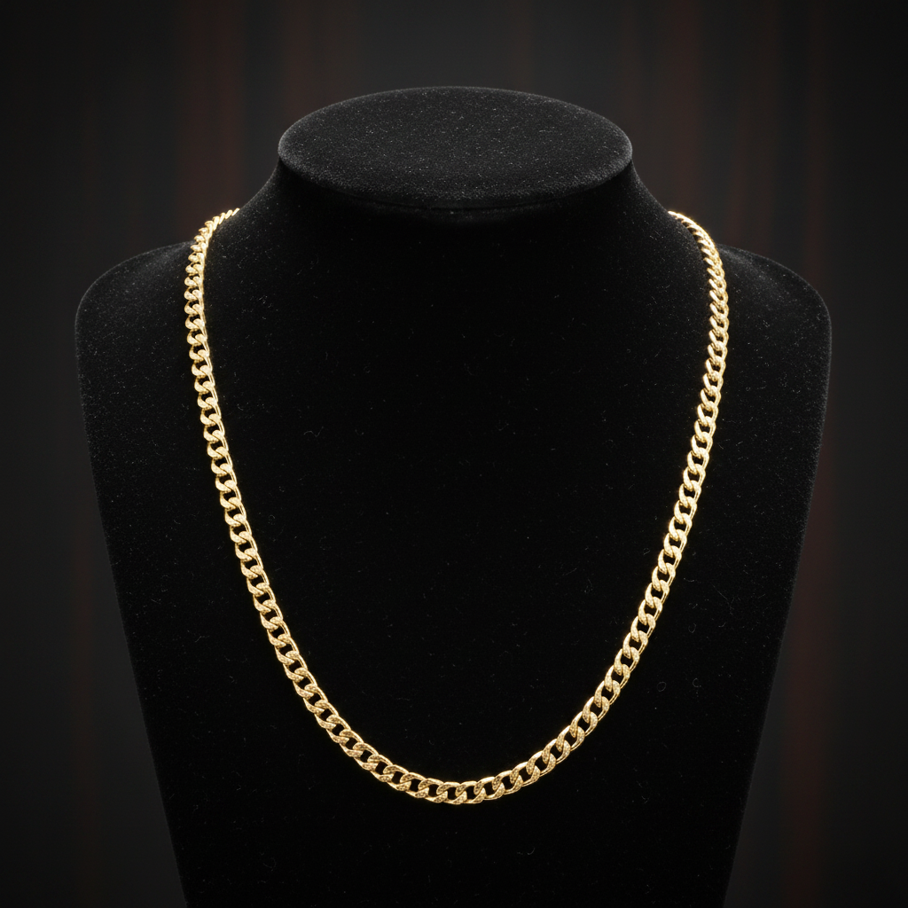 COLLANA GRUMETTA LUCIDA E SATINATA IN ORO GIALLO 18KT (750)