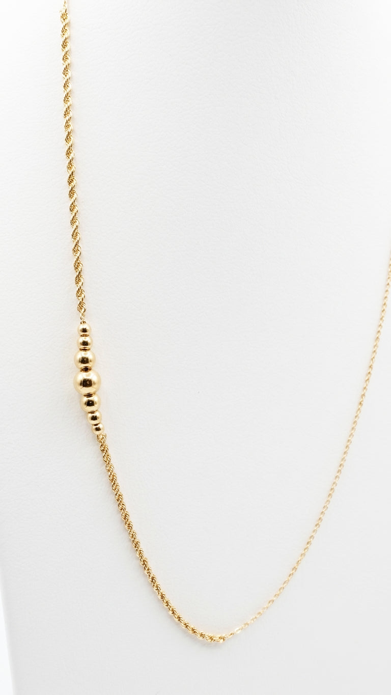Collana con sfere centrali in oro giallo 18 KT (750)