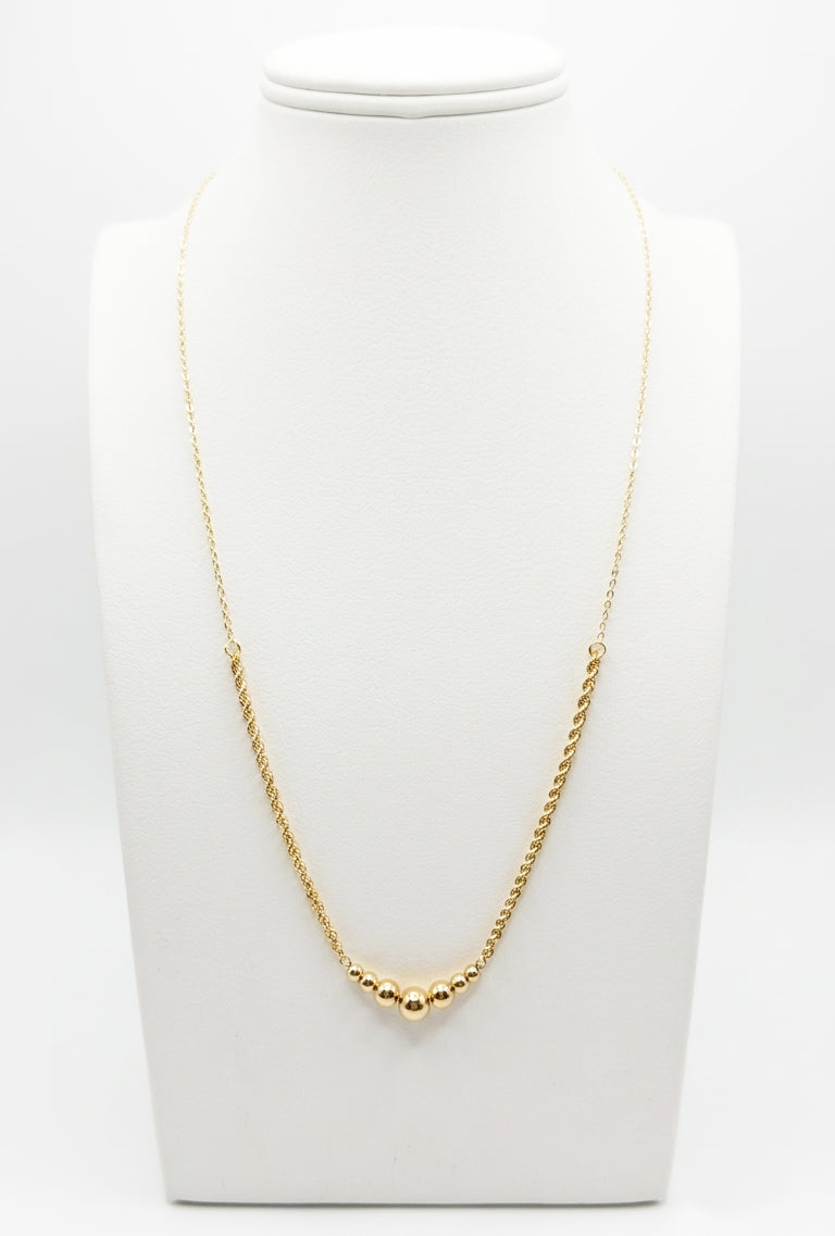 Collana con sfere centrali in oro giallo 18 KT (750)