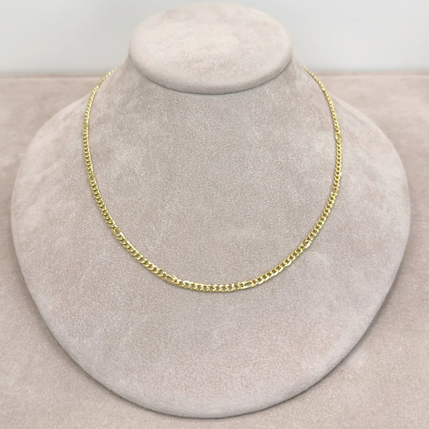 COLLANA UOMO A MAGLIA GRUMETTA CON ELEMENTI OVALI IN ORO GIALLO 18 KT (750)