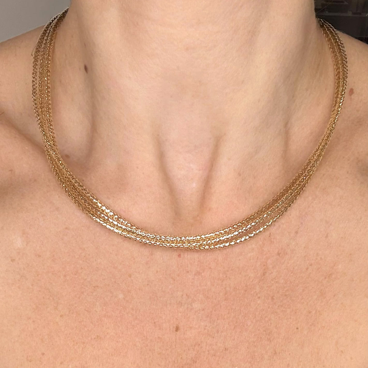 COLLANA TRE FILI IN ORO GIALLO 18 KT (750)