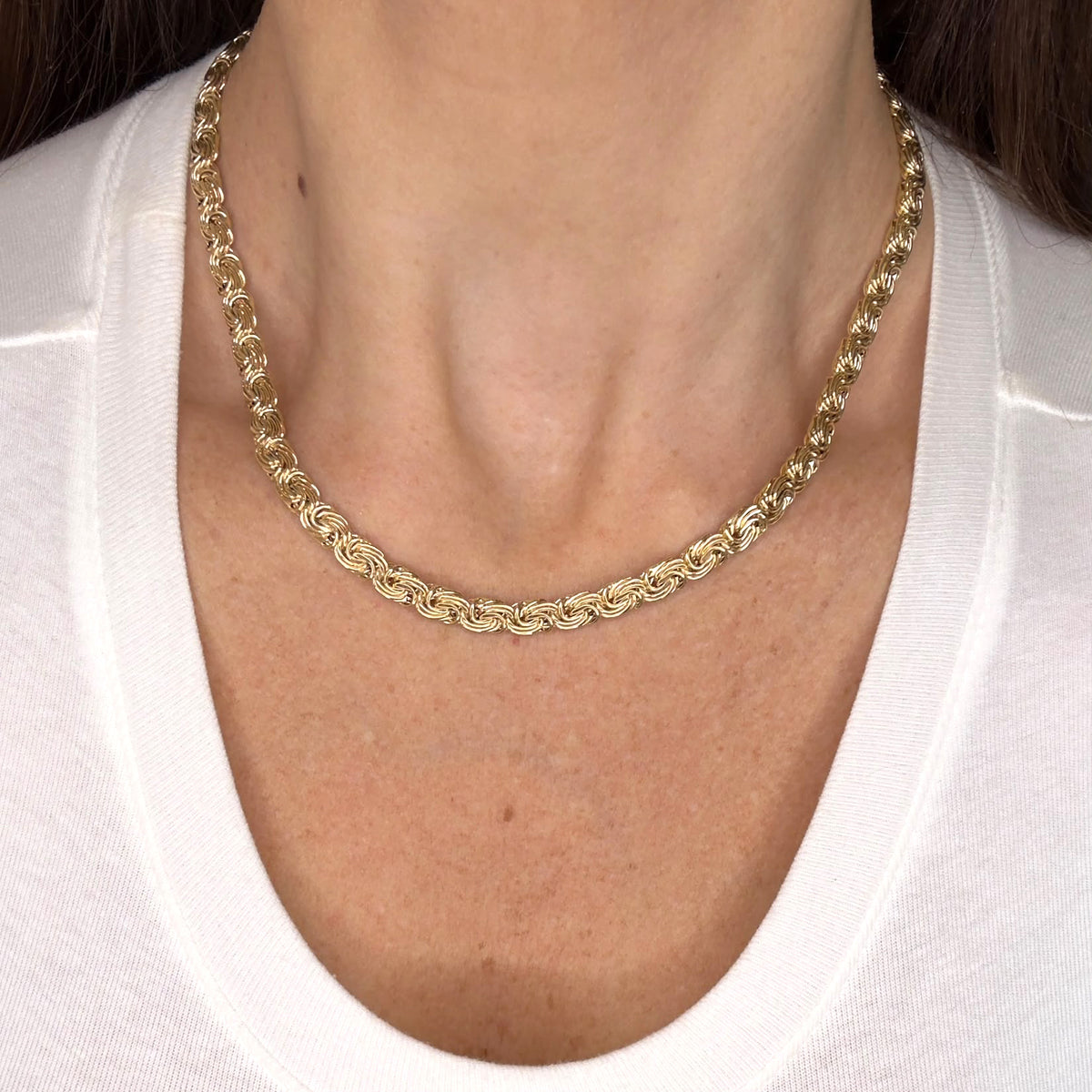 COLLANA A MAGLIE INTRECCIATE IN ORO GIALLO 18 KT (750)