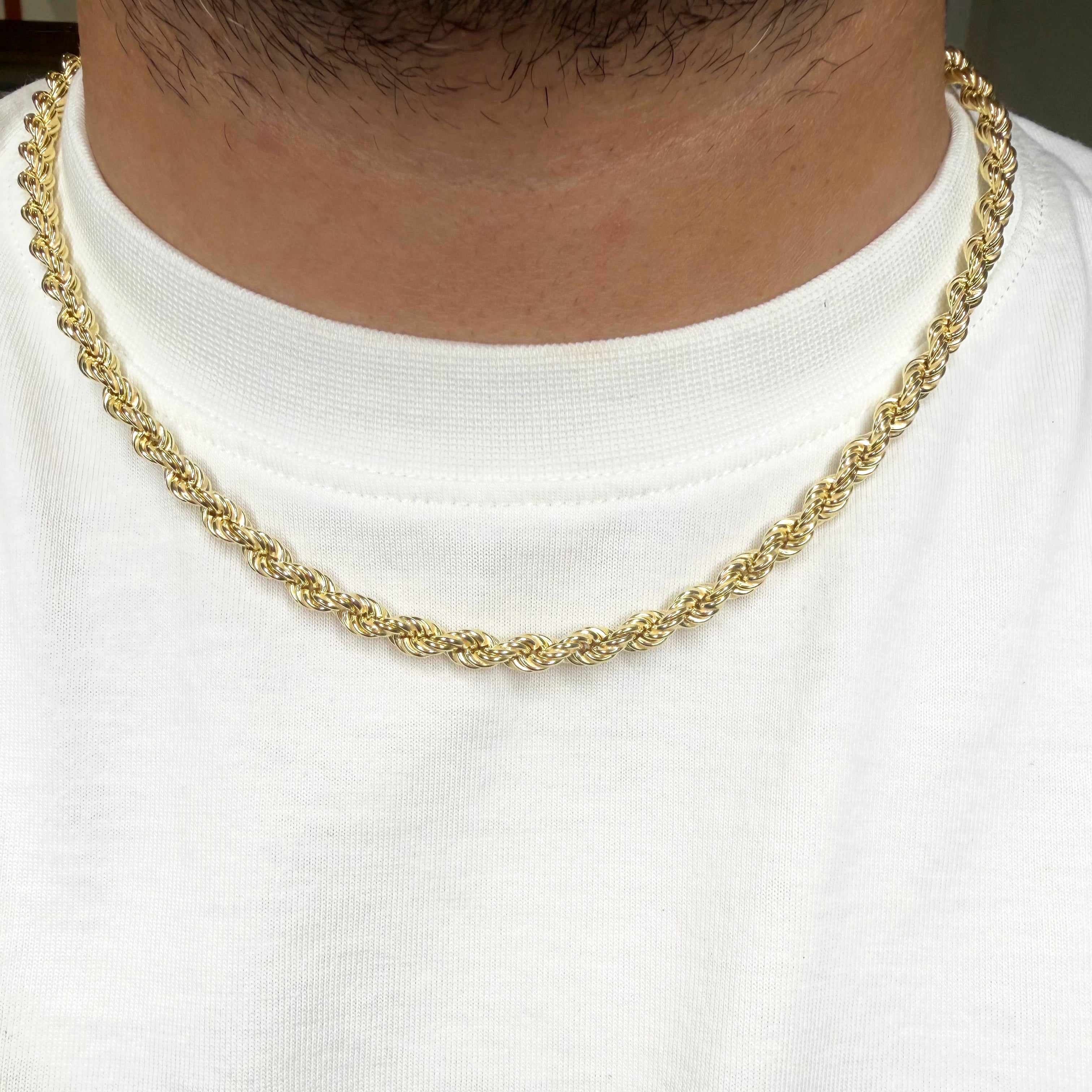 COLLANA UNISEX CORDA IN ARGENTO 925 DORATO