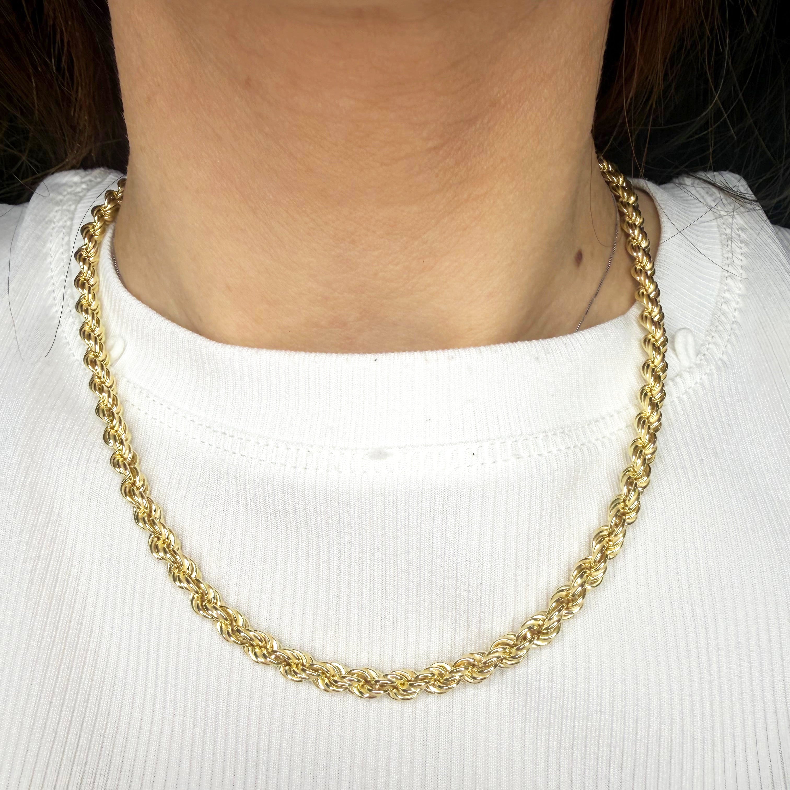 COLLANA UNISEX CORDA IN ARGENTO 925 DORATO