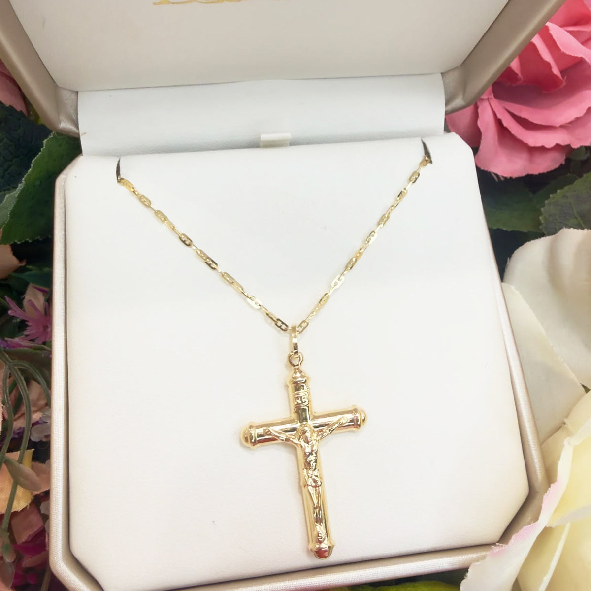 COLLANA UOMO CON CROCIFISSO IN ORO GIALLO 18 KT (750)