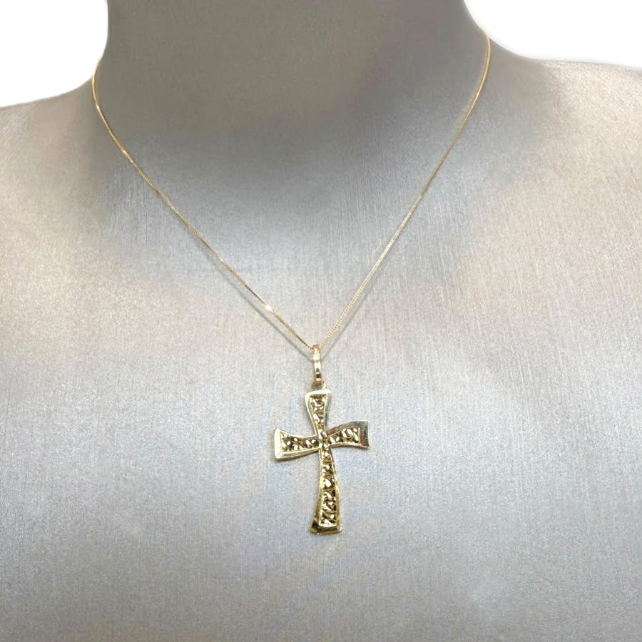 Croce diamantata in oro giallo 18 KT (750)