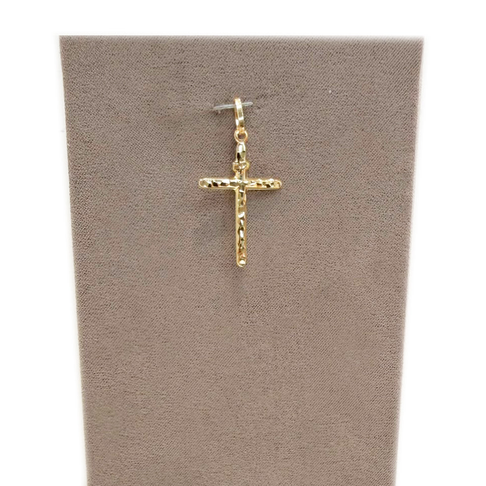 Ciondolo Croce sfaccettata in oro giallo 18 KT (750)