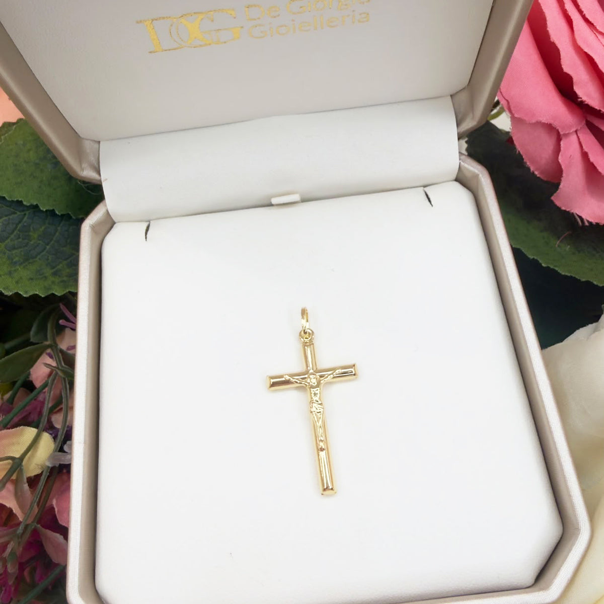 CROCIFISSO UOMO IN ORO GIALLO 18 KT (750)
