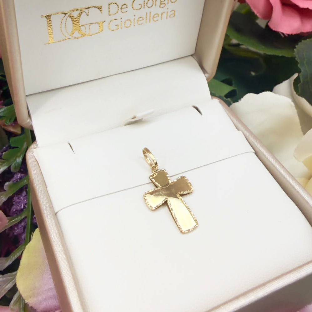 PENDENTE CROCE UNISEX IN ORO GIALLO 18 KT (750)