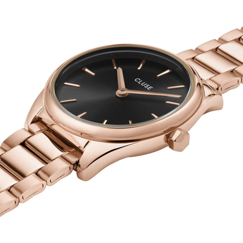 CLUSE FÉROCE MINI ROSÉ BLACK DIAL WATCH |25MM|