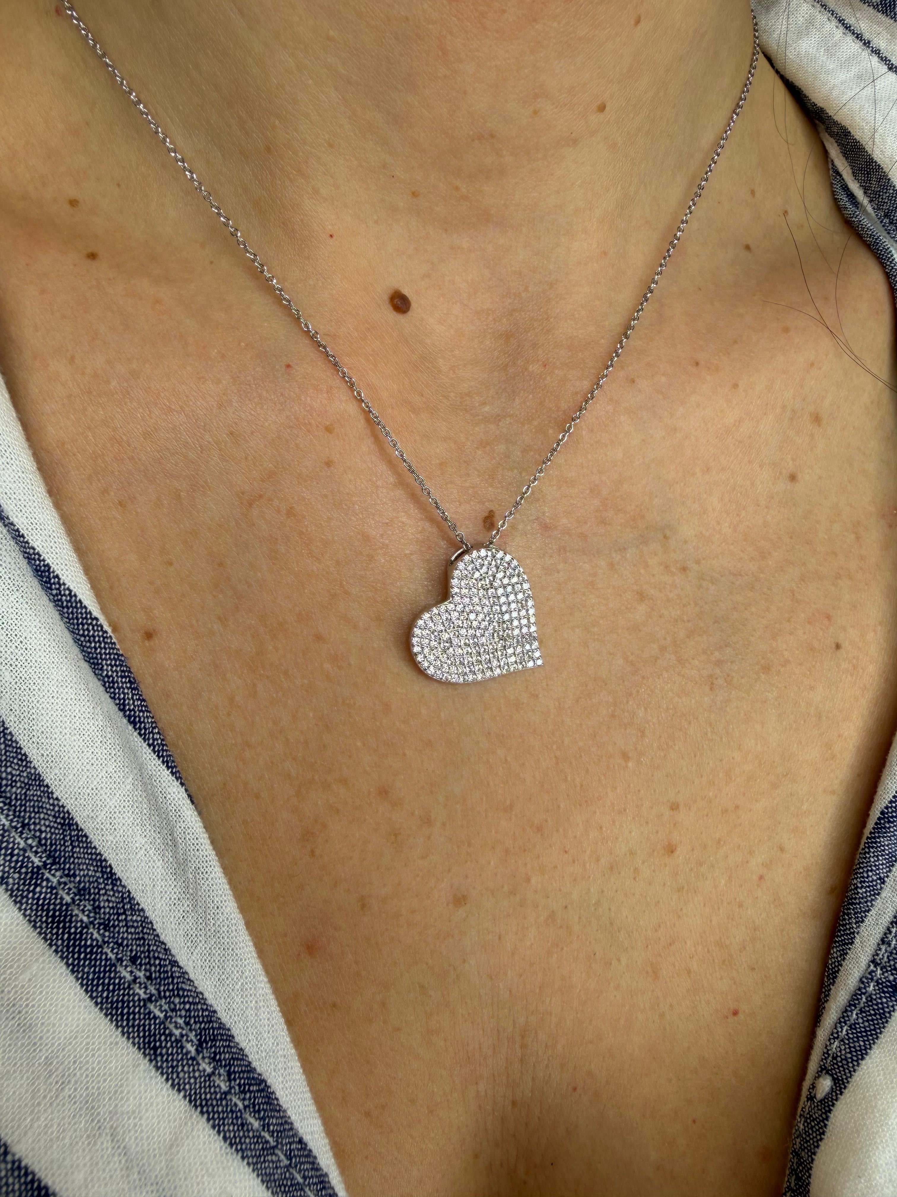 COLLANA CUORE BIG CON ZIRCONI PAVÉ IN ARGENTO 925