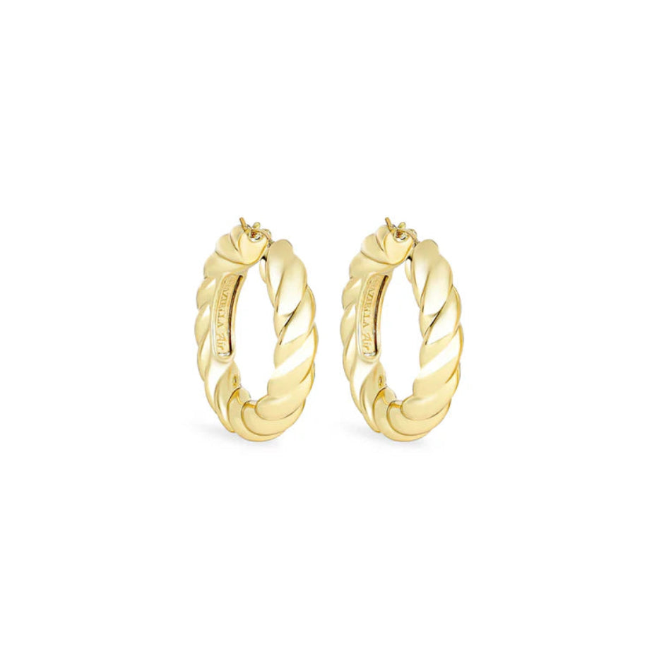 Orecchini a Cerchio Intrecciati in Oro Giallo 18KT (750) – Made in Italy