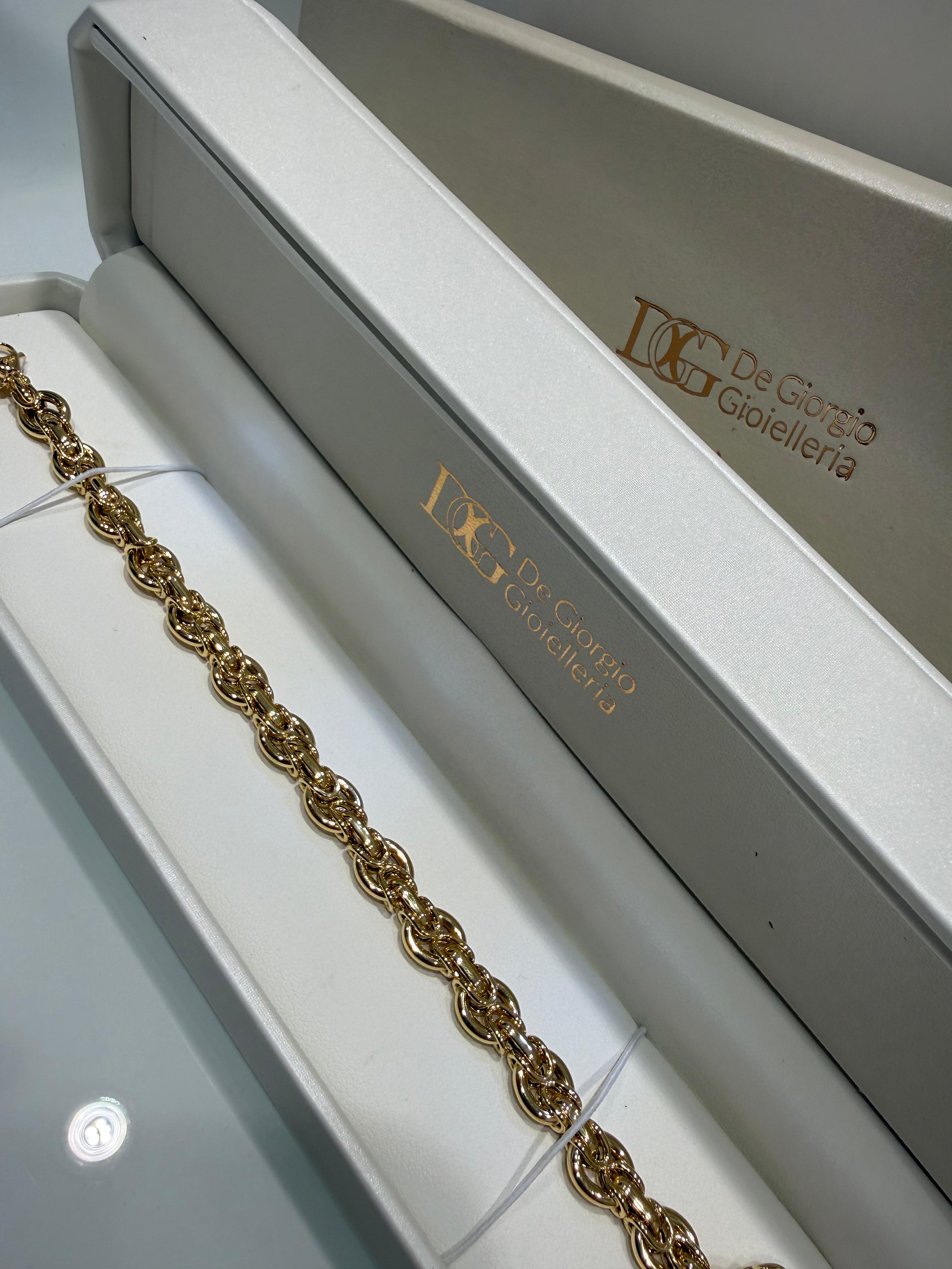 Bracciale in Oro Giallo 18KT (750) a Maglie Intrecciate – Made in Italy
