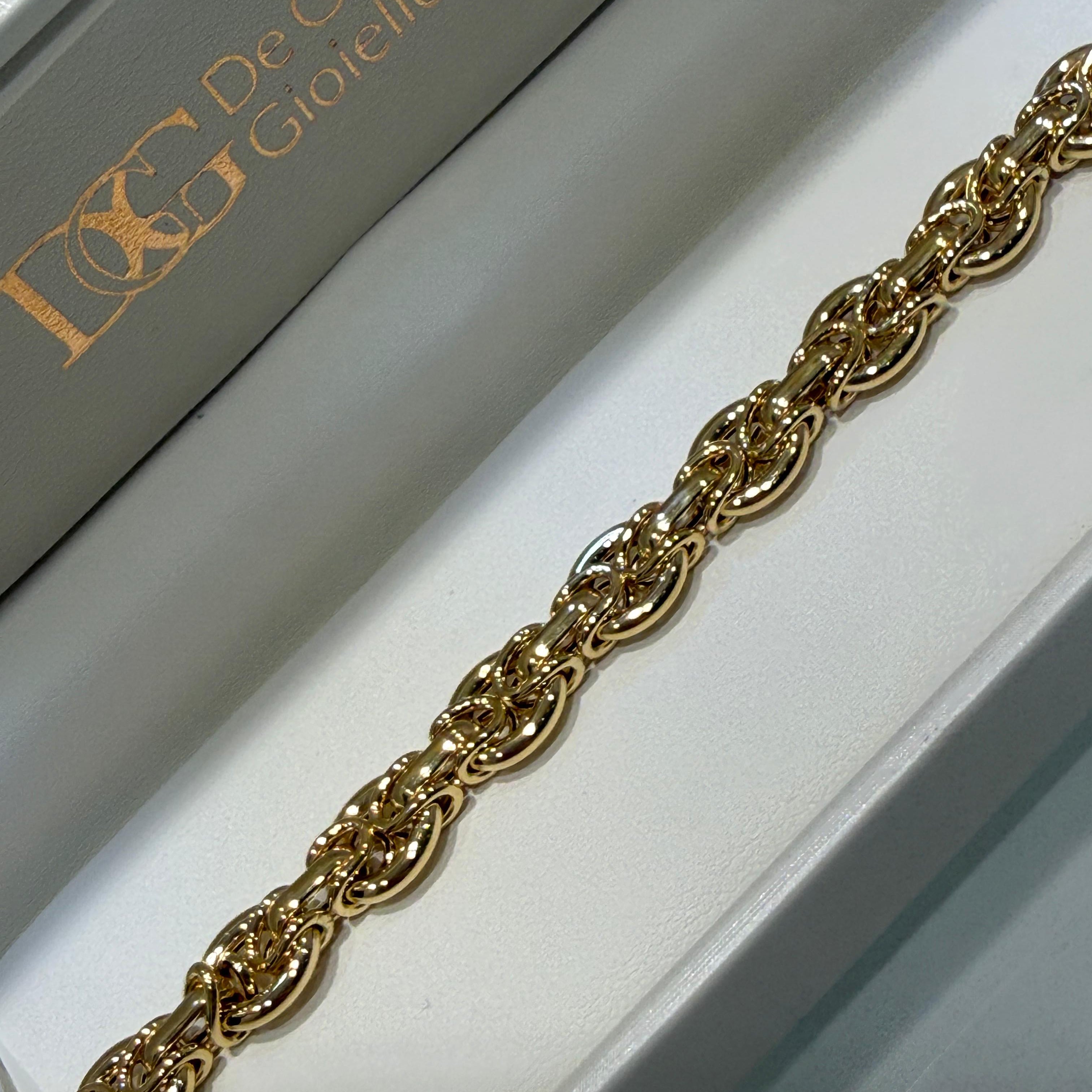 Bracciale in Oro Giallo 18KT (750) a Maglie Intrecciate – Made in Italy