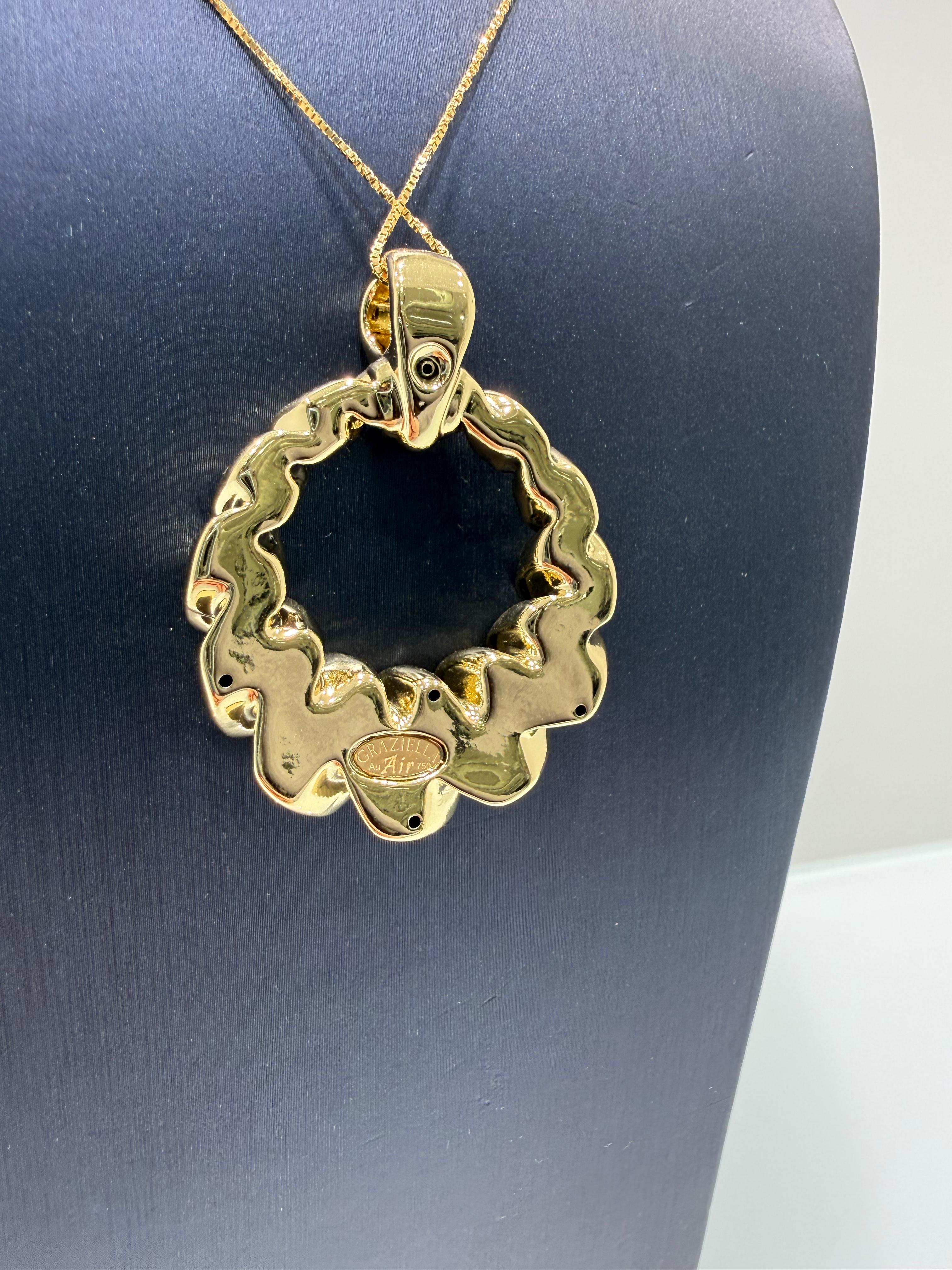 Pendente in Oro Giallo 18KT (750) Intrecciato a Cerchio – Made in Italy