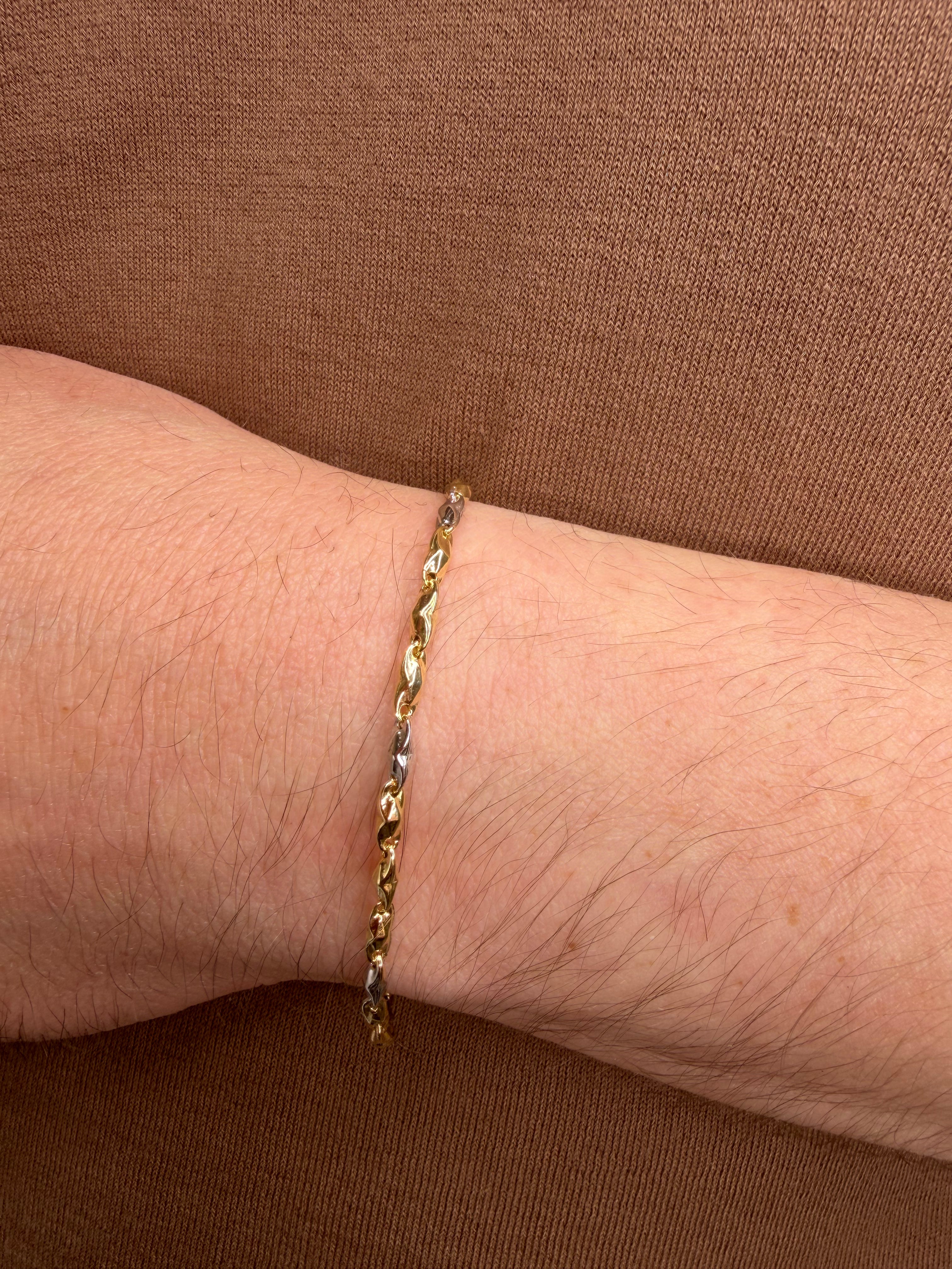 BRACCIALE UOMO BICOLORE IN ARGENTO 925 DORATO E SILVER