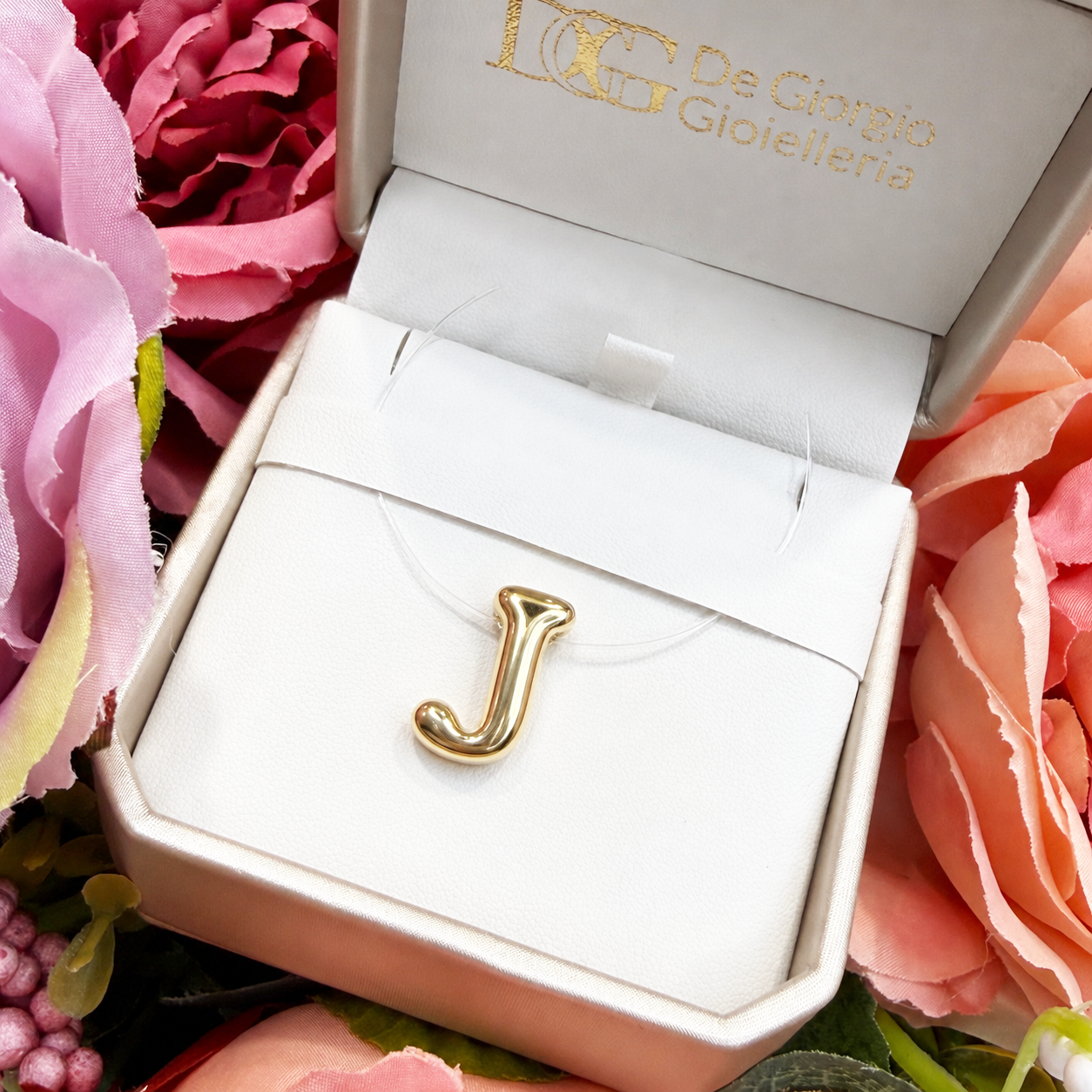 Ciondolo Lettera Bubble in Oro Giallo 18 Kt (750)