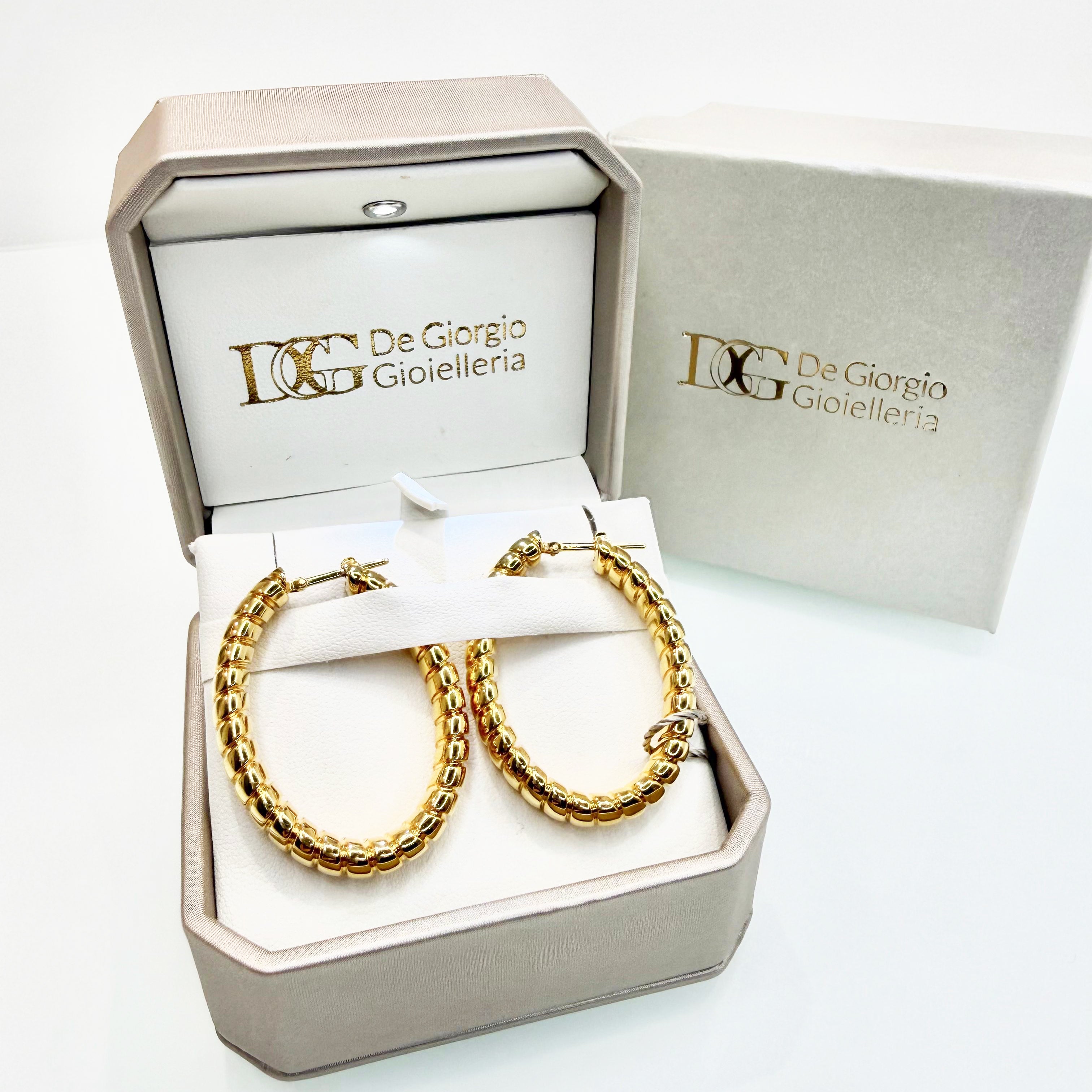 Orecchini a cerchio bombati in oro giallo 18KT (750) – Made in Italy