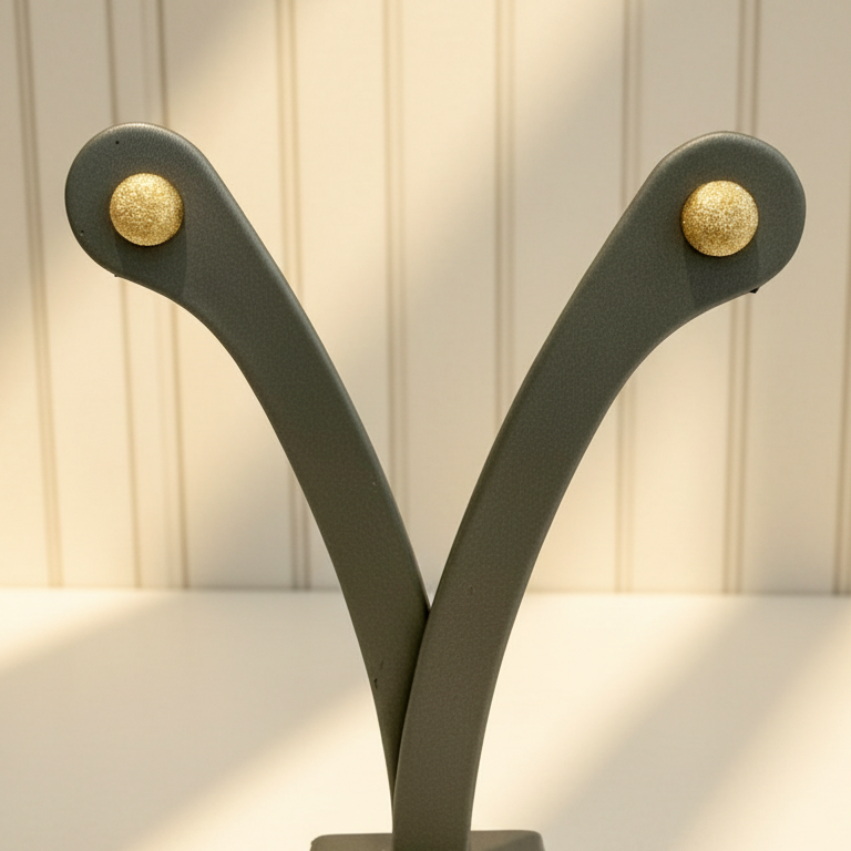 Orecchini a lobo satinati in oro giallo 18KT (750) – Design moderno e minimal