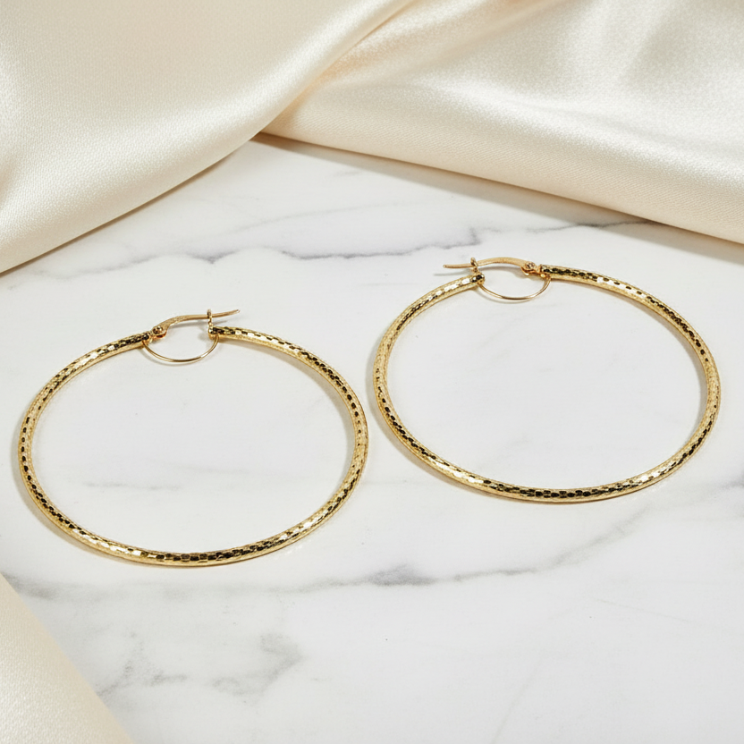 Orecchini a cerchio in oro giallo 18KT (750)