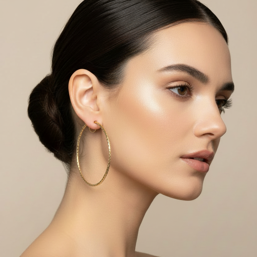 Orecchini a cerchio in oro giallo 18KT (750)