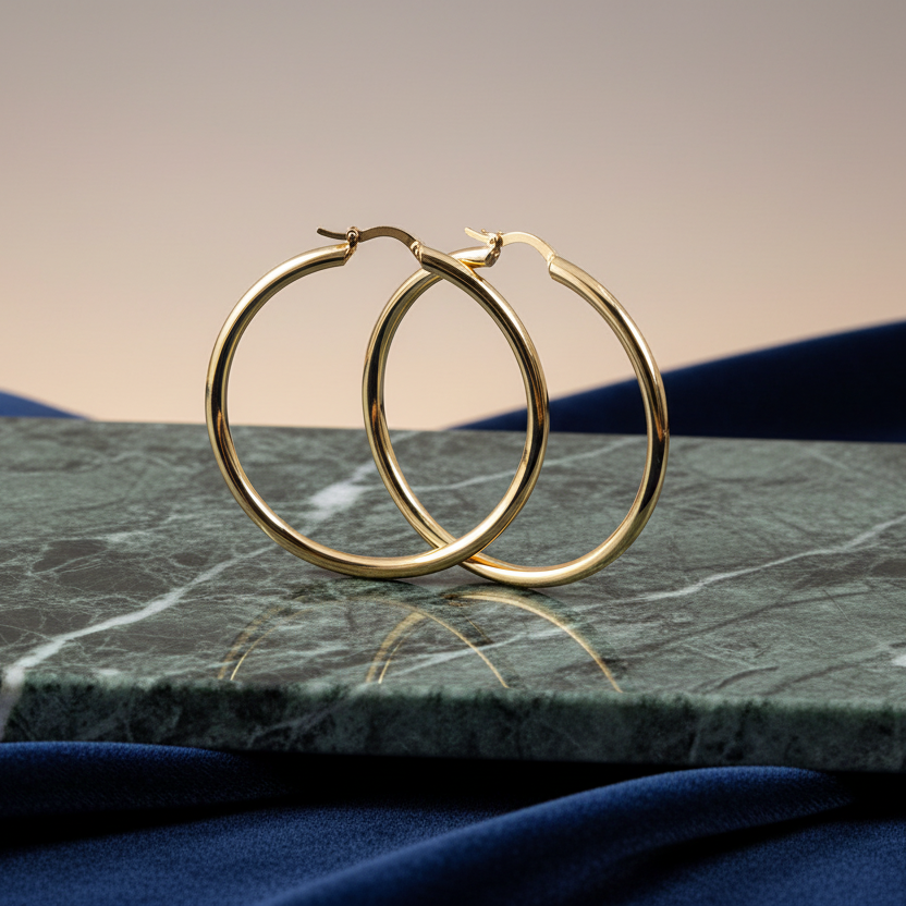 Orecchini a cerchio in oro giallo 18KT (750)