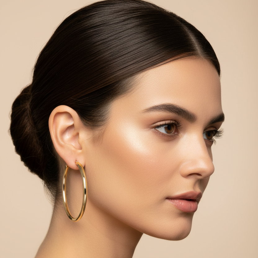 Orecchini a cerchio in oro giallo 18KT (750)