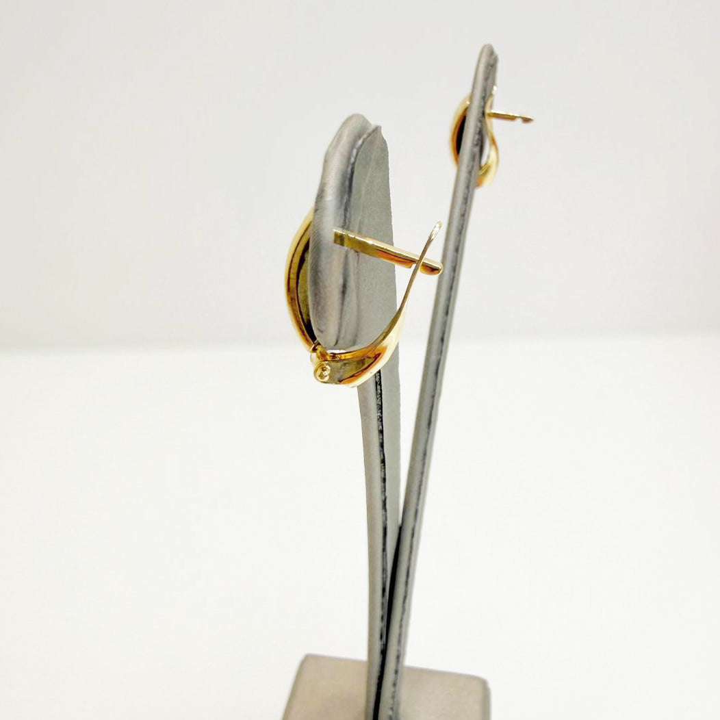Orecchini a cerchio da donna in oro giallo lavorato 18 Kt (750) – Seconda misura