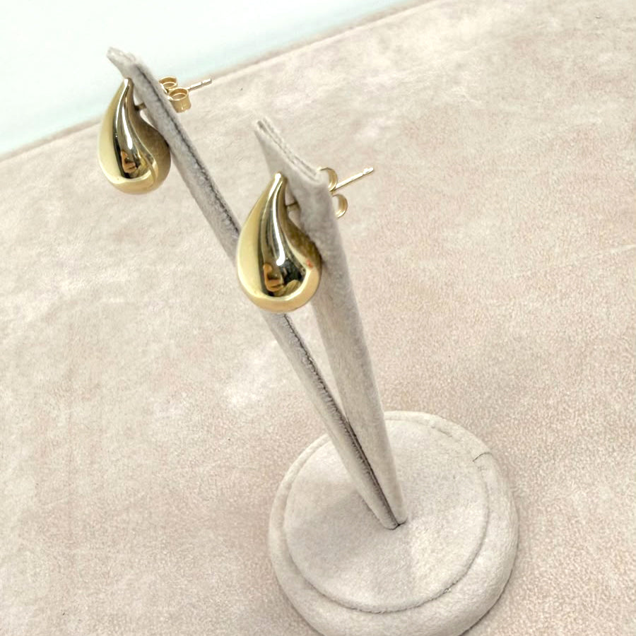 ORECCHINI A GOCCIA BOMBATA IN ORO GIALLO 18 KT