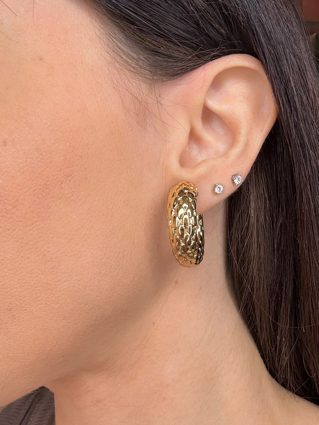 ORECCHINI A CERCHIO IN ORO GIALLO 18 KT (750) LAVORATI