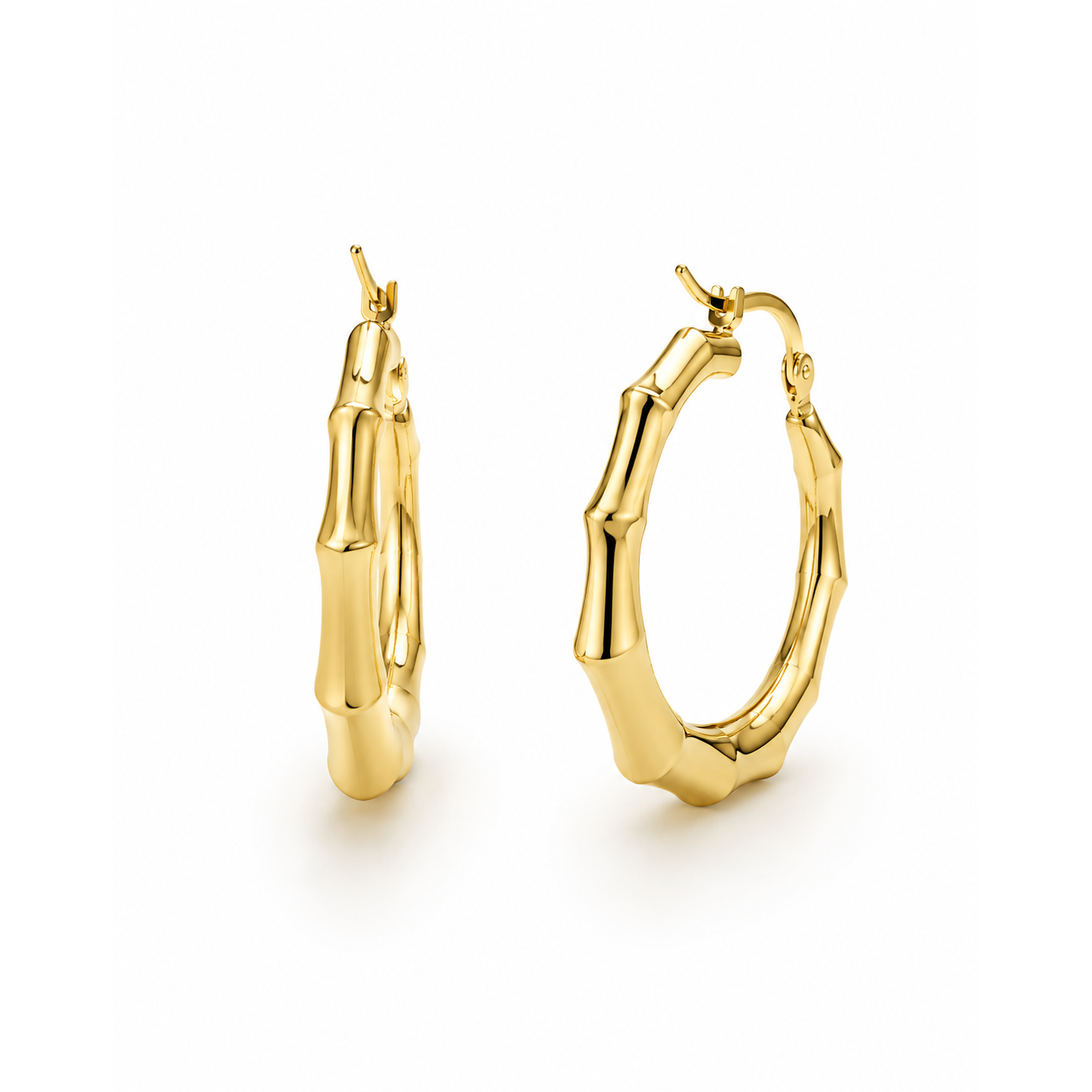 ORECCHINI CERCHIO BAMBOO IN ARGENTO 925 DORATO