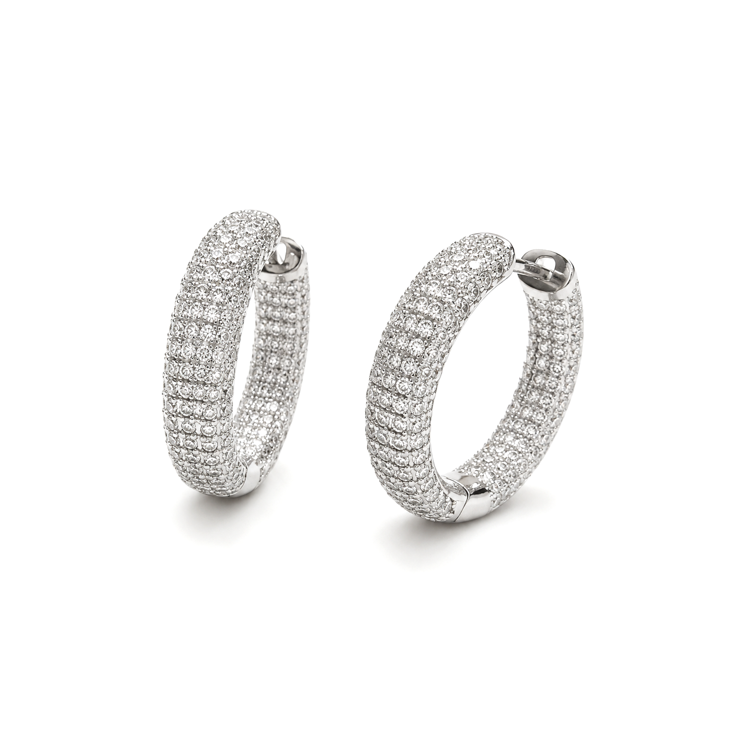 ORECCHINI CERCHIO PAVÉ IN ARGENTO 925