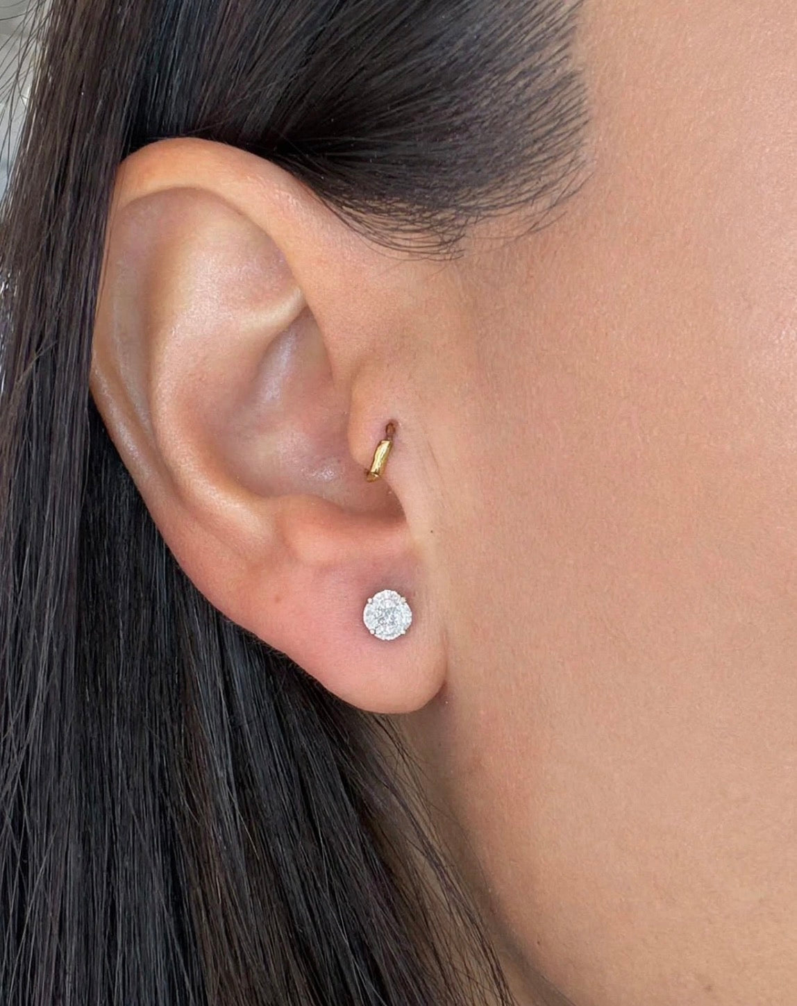 ILLUSION LIGHT POINT EARRINGS IN 18KT WHITE GOLD WITH DIAMONDS