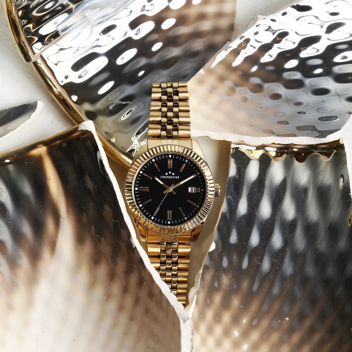 OROLOGIO CHRONOSTAR DAILY BLACK DIAL GOLD |41MM|