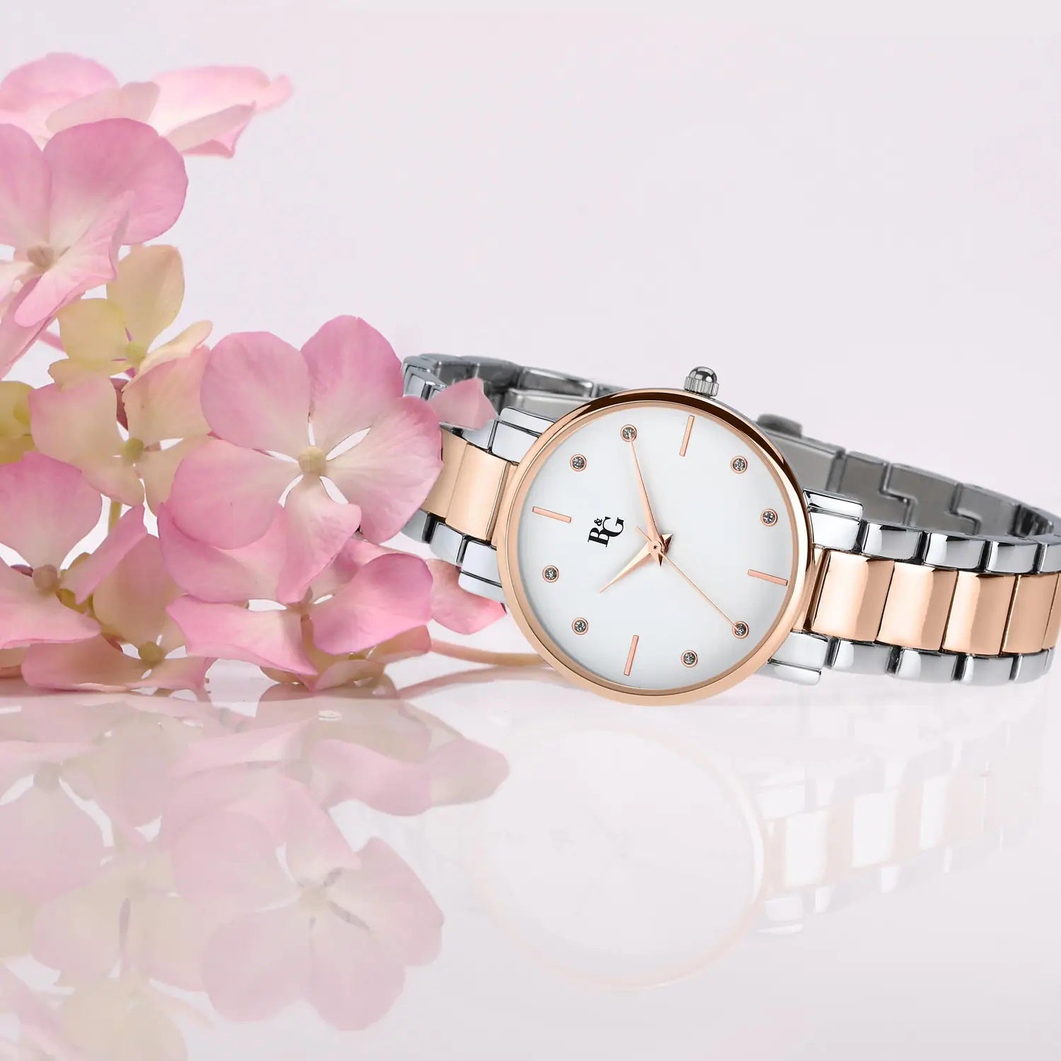 OROLOGIO B&G PREPPY ROSE GOLD SILVER DIAL |32.5MM|