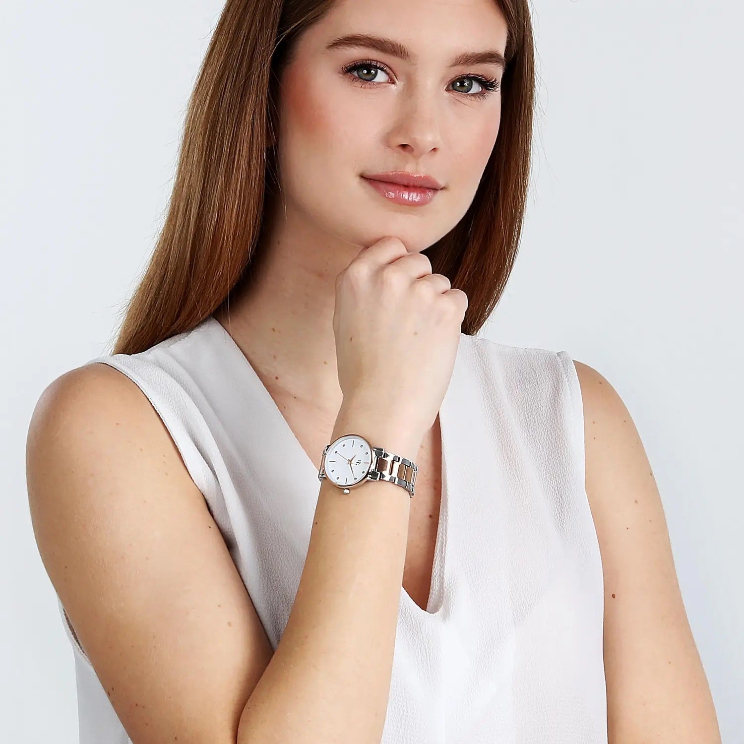 B&G PREPPY ROSE GOLD SILVER DIAL WATCH |32.5MM|