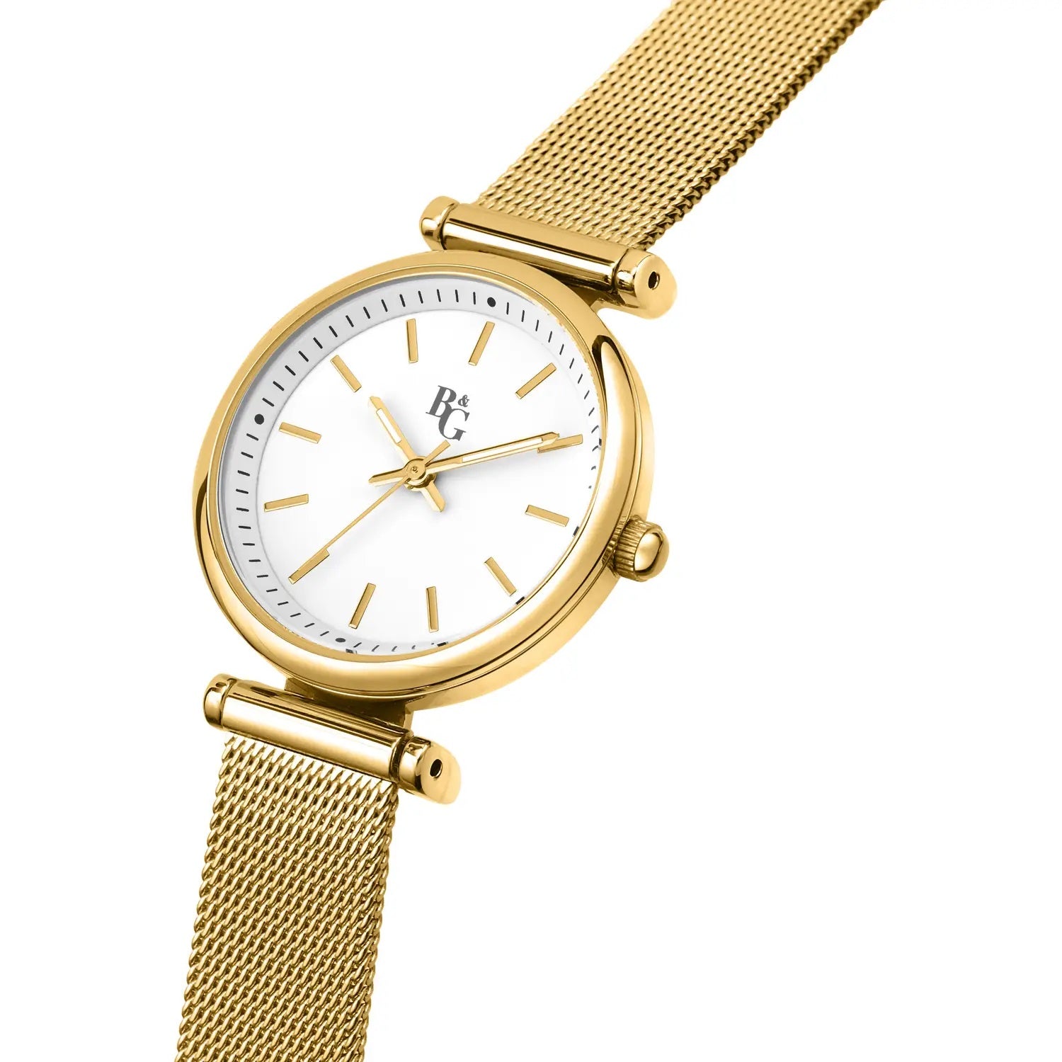 B&G BELLE MESH GOLD WHITE DIAL |28MM|