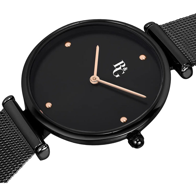 B&G CHIC MESH BLACK DIAL WATCH |34MM|