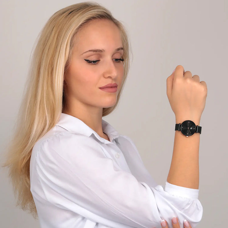 B&G CHIC MESH BLACK DIAL WATCH |34MM|