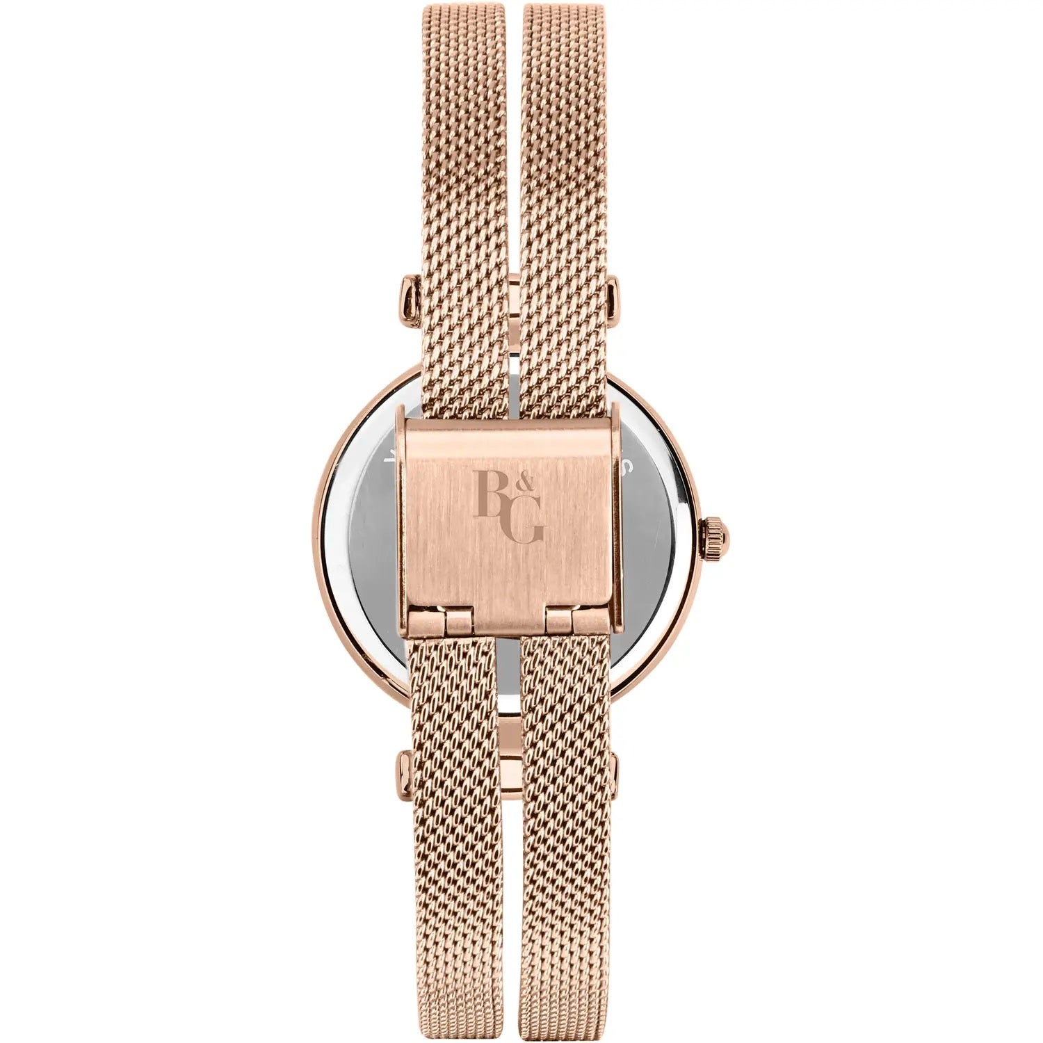 B&G BLING ROSE GOLD MESH MOTHER OF PEARL DIAL WATCH |30MM|