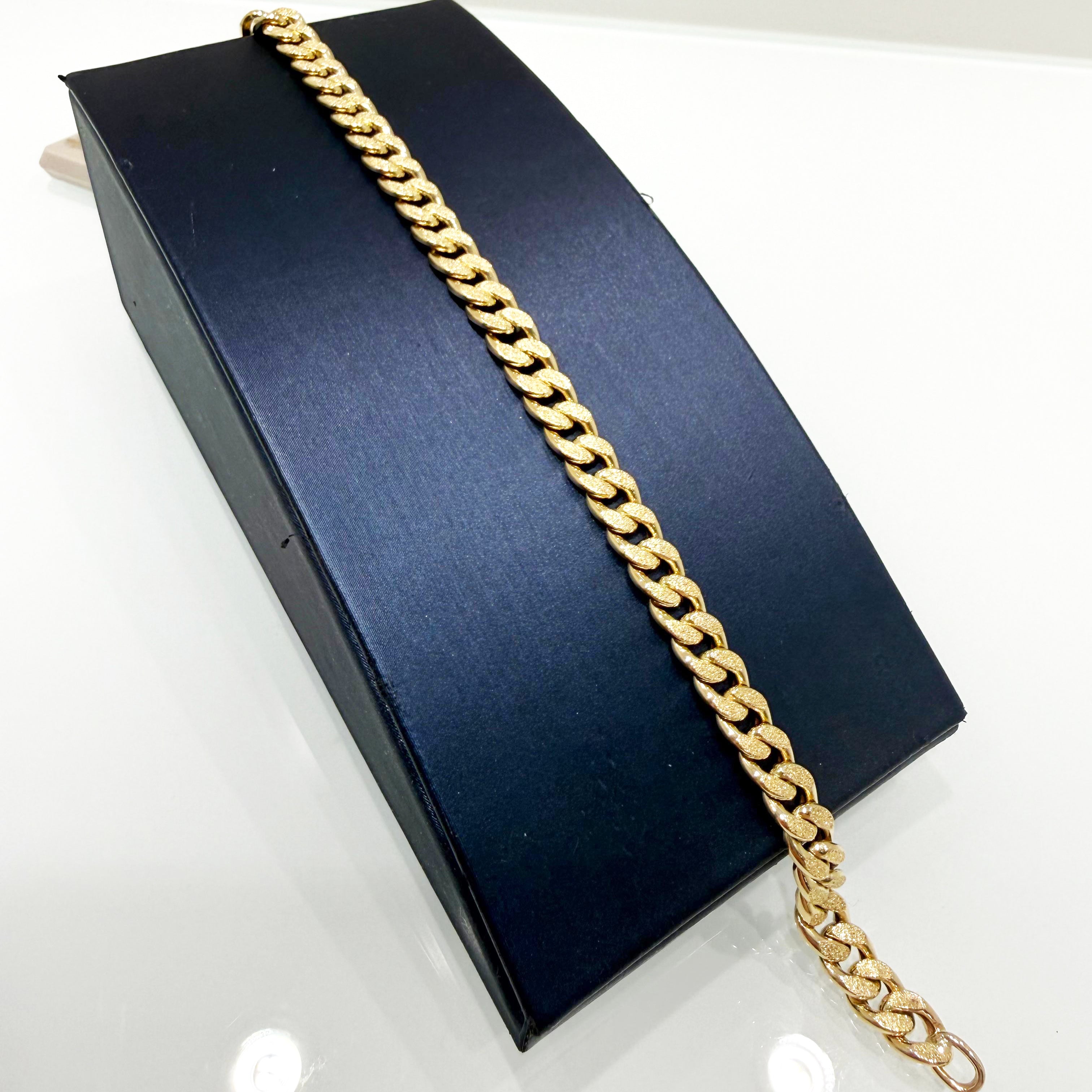 Bracciale maglia grumette satinata in oro giallo 18KT (750) – Made in Italy