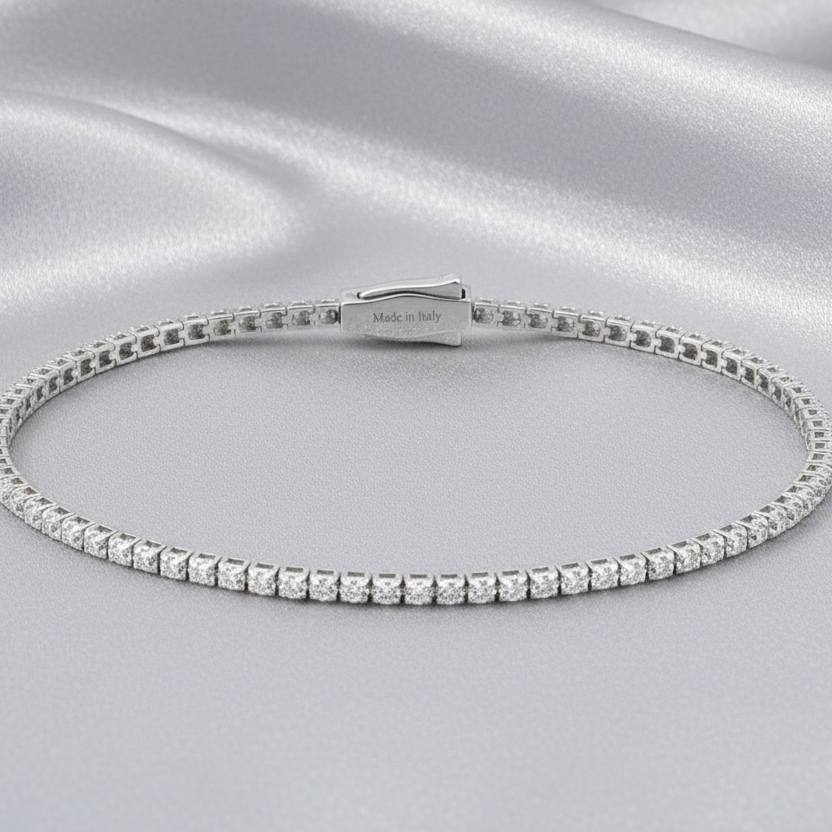 RECARLO TENNIS BRACELET IN 18KT WHITE GOLD WITH DIAMONDS